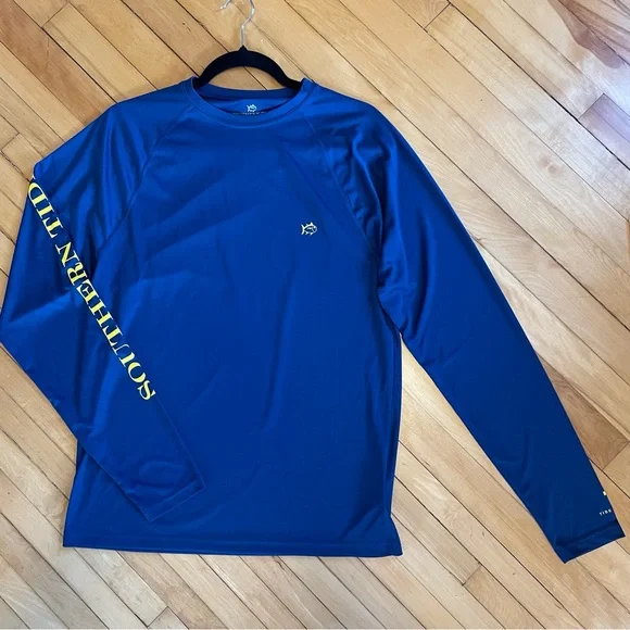 SOUTHERN TIDE T3 Tide to Trail Long Sleeve Performance Tee Skipjack UPF 50 Navy - Picture 1 of 11